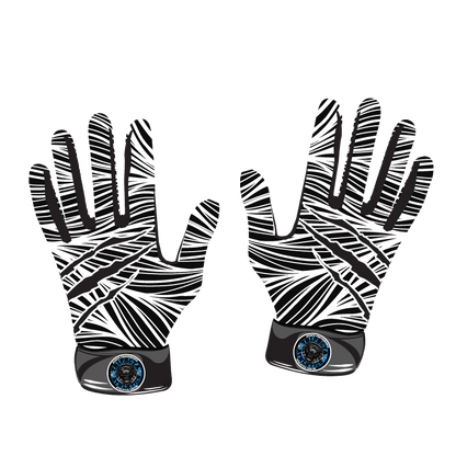 Blue Glove from Trifecta Apparel Claws Collection with multi-color fierce design and premium leather palm for superior grip