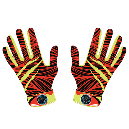 Blue Glove from Trifecta Apparel with Claws design in multiple colorways, featuring premium leather palm and Lycra back for flexible, non-slip grip.