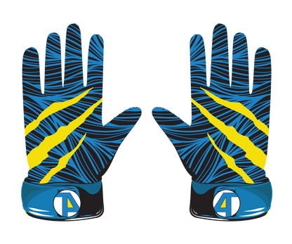 Blue Claws Collection baseball glove with premium leather and Lycra, designed for a snug fit and stylish performance